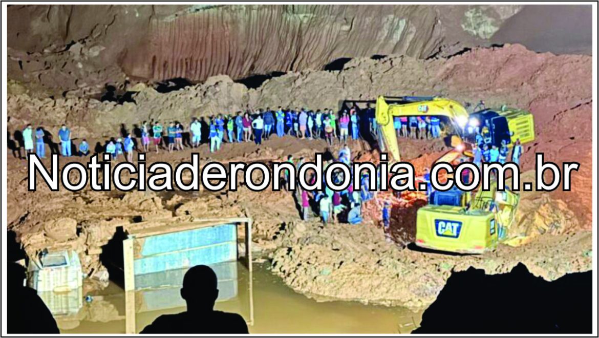 Desmoronamento no Garimpo Bom Futuro em Ariquemes deixa um morto e três feridos após barranco ceder